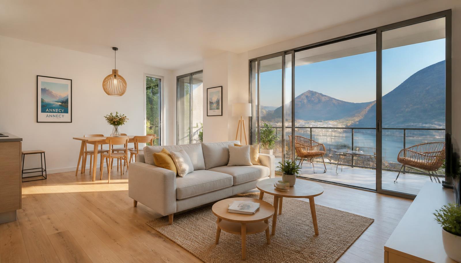 Photo principale de l'annonce : Appartement 4 pièces avec balcon et vue lac